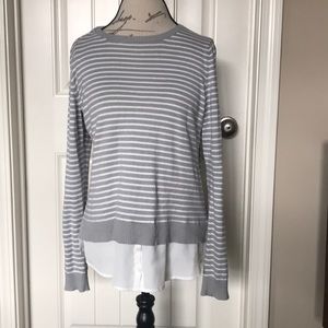 M Loft sweater with blouse bottom EUC